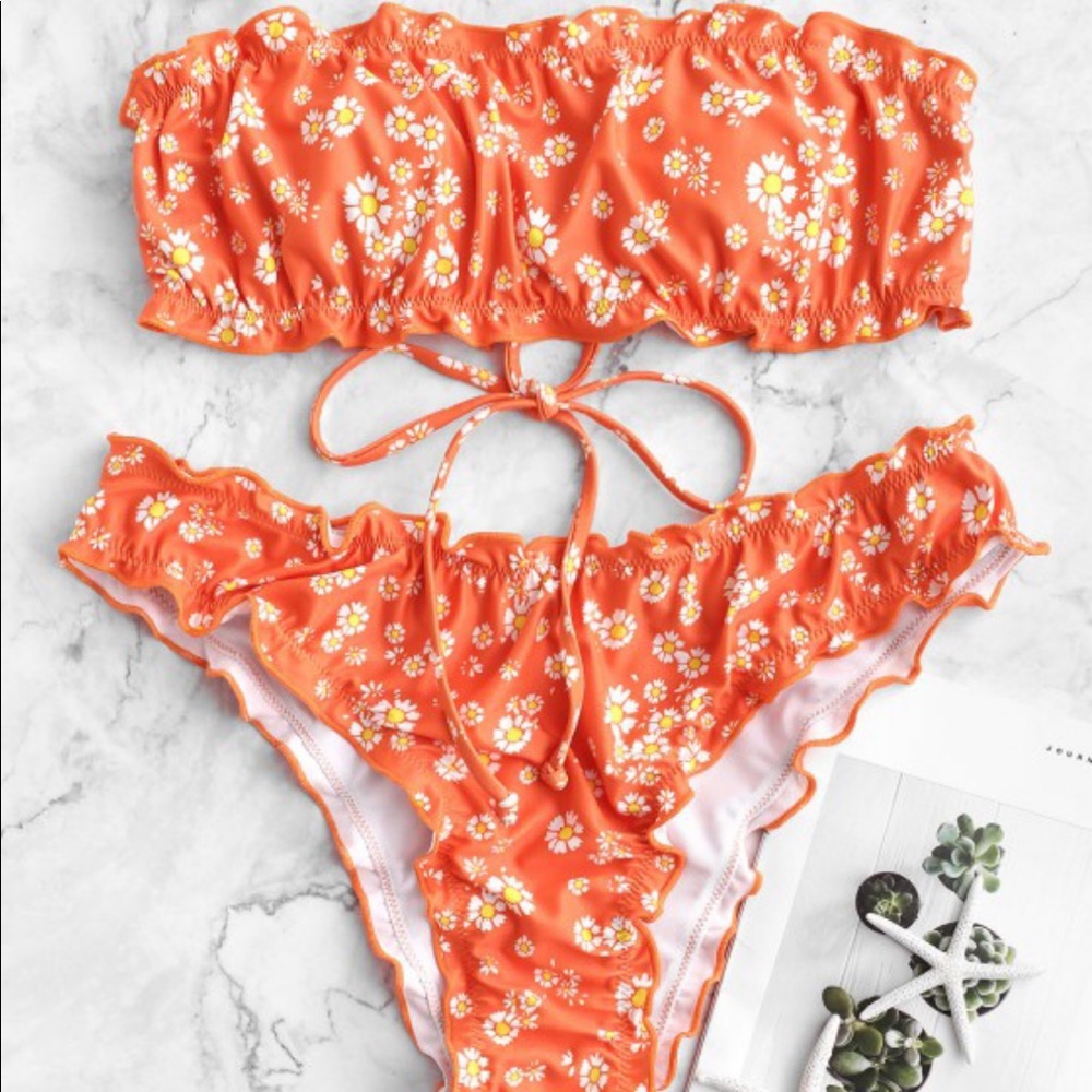 Brand new never worn zaful flower swim suit